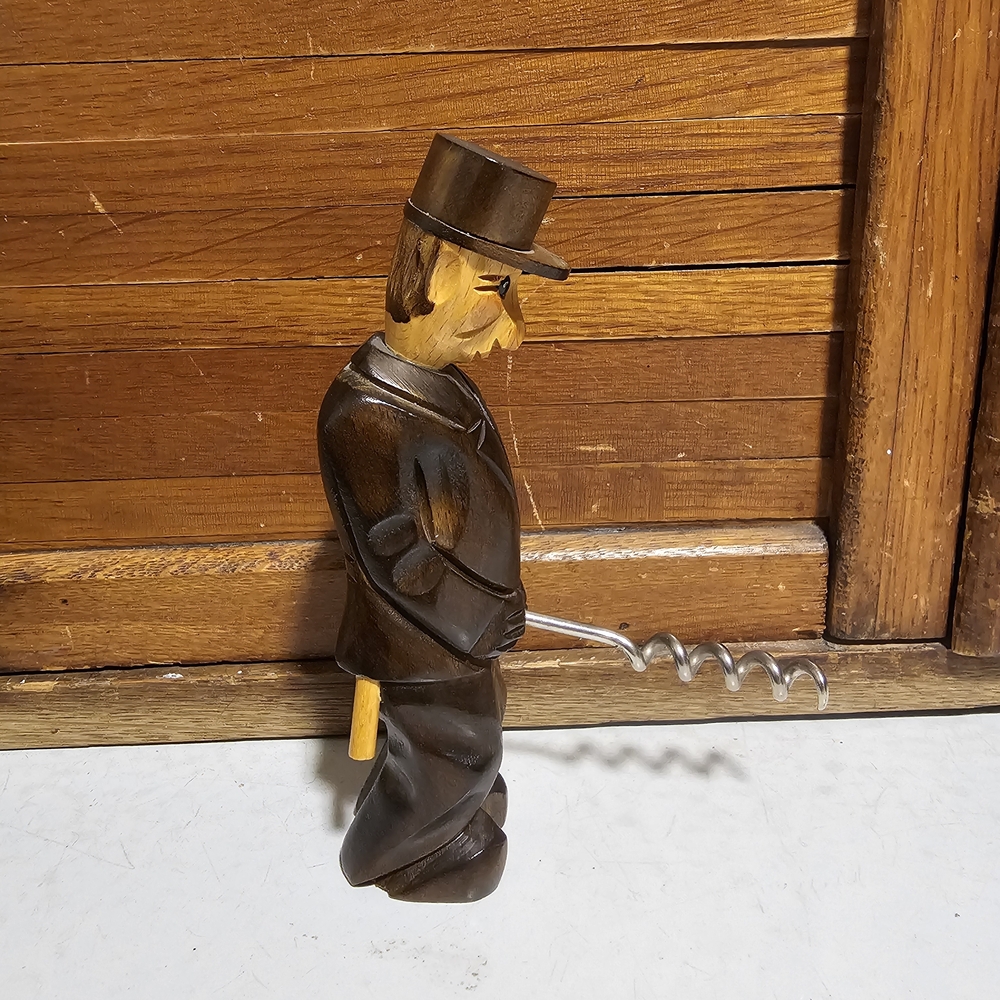 Vintage Wooden Jobin Man Corkscrew Made In Brienz Switzerland - Picture 4 of 5